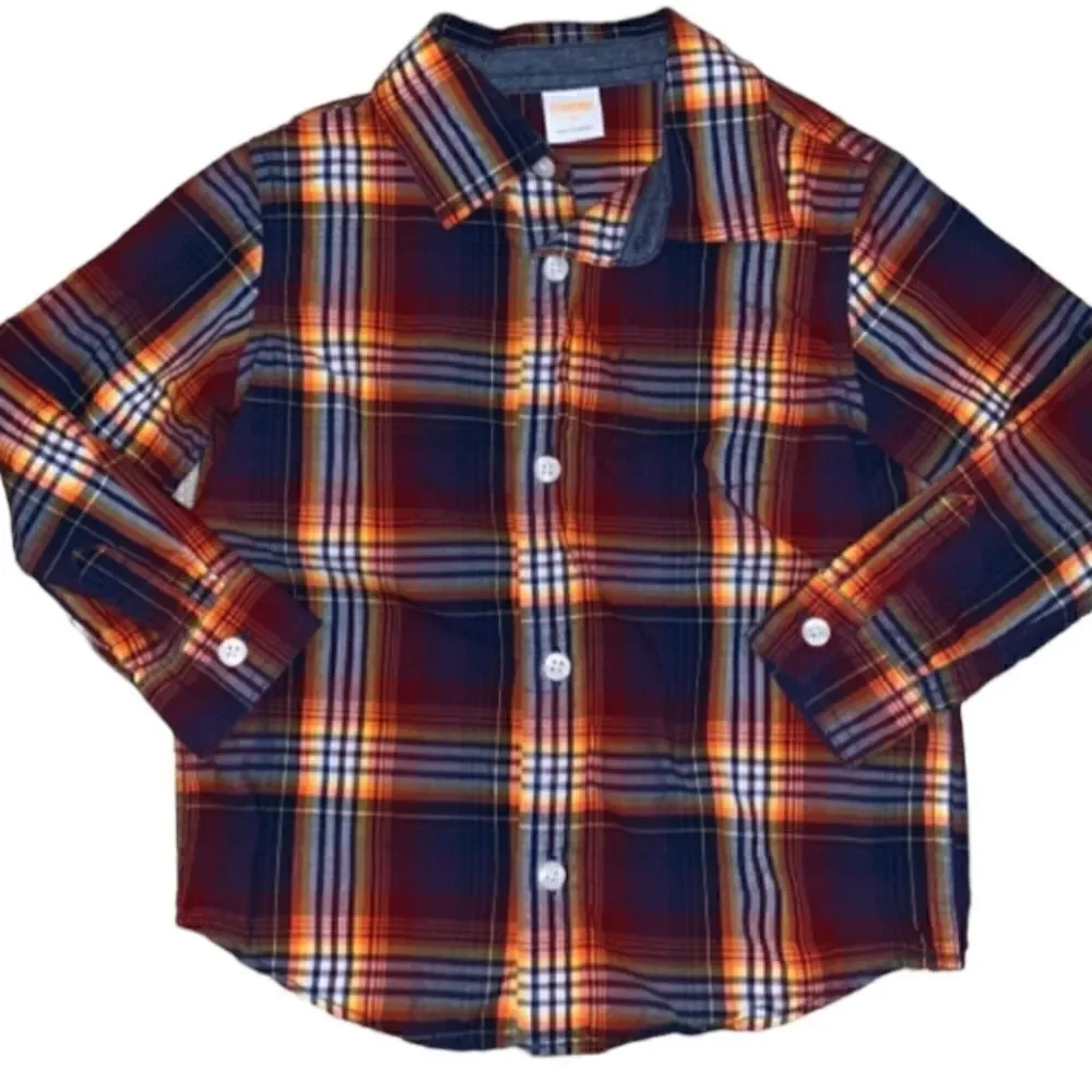EC GYMBOREE BUTTON UP PLAID SHIRT SZ. 2T